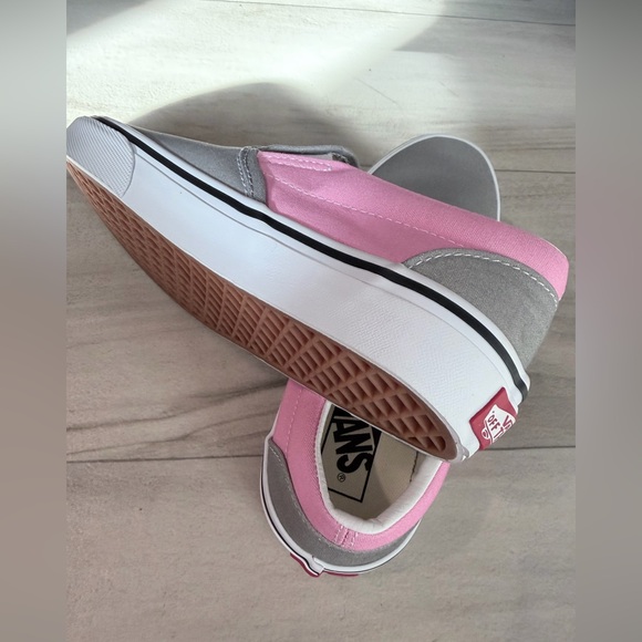 Vans Women's Pink and Gray Slip-On Sneakers - Picture 3 of 4